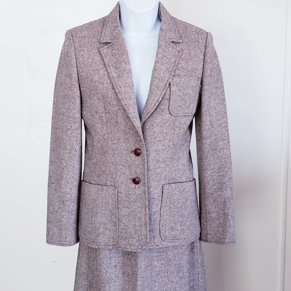 RARE Vtg Pendelton Hand Tailored Skirt Suit Tweed - Picture 7 of 8